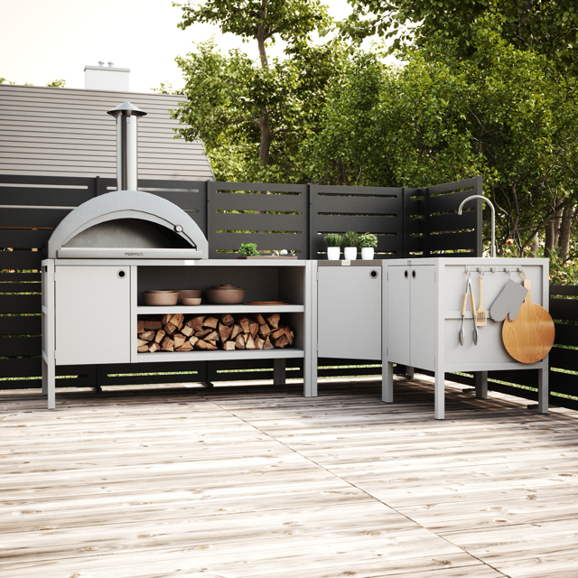 RAMA Sichtschutz 4-sektion hoch, schwarz, L320 x B30 x H153 cm