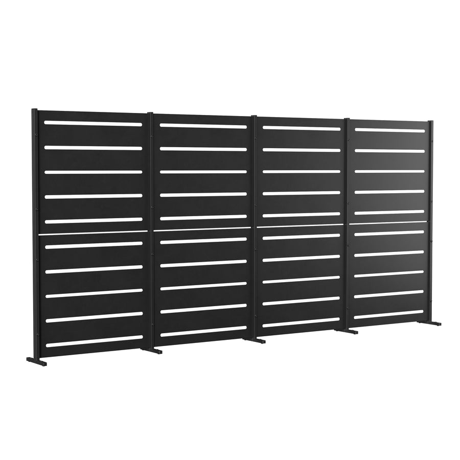 RAMA Sichtschutz 4-sektion hoch, schwarz, L320 x B30 x H153 cm