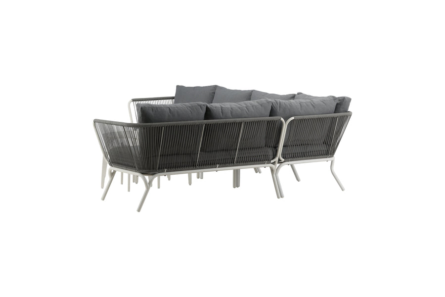 ROXO Eckgruppe mit Couchtisch weiß/grau