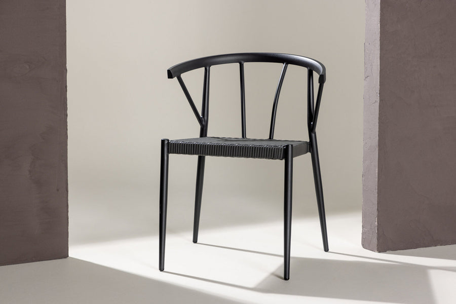 Stina Essstuhl 6er-Pack - schwarz / Alu