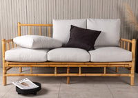 CANE 3-Sitzer Sofa Natur / Hellgrau