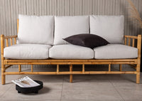 CANE 3-Sitzer Sofa Natur / Hellgrau