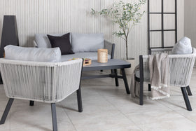 VIRYA Sofa-Set mit Couchtisch schwarz/grau