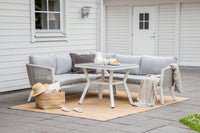 VIRYA Eckgruppe mit Couchtisch weiß/grau