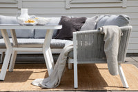 VIRYA Eckgruppe mit Couchtisch weiß/grau