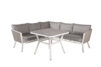 VIRYA Eckgruppe mit Couchtisch weiß/grau