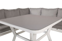 VIRYA Eckgruppe mit Couchtisch weiß/grau