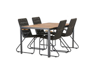 Break Esstisch 95*150 - schwarz / alu + Bois Essstuhl - schwarz / grau braun