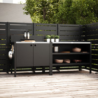 Sonderpreis UMAMI Außenküche Modul 1 + 2 inkl. Abdeckung, schwarz / rostfrei