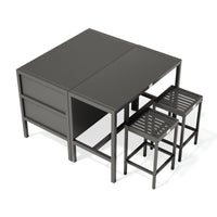 Umami Modul 2 mit Bartisch und 2 Barhockern, schwarz