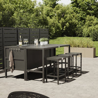 Umami Modul 3 mit Bartisch und 3 Barhockern, schwarz/edelstahl