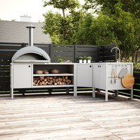 UMAMI Außenküchenpaket, Spülenmodul, Eckmodul, Modul 3, weiß