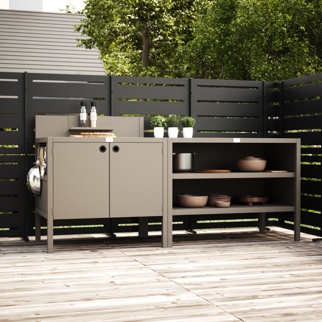 Sonderpreis UMAMI Outdoor-Küche Modul 1 + 2 inkl. Abdeckung, beige