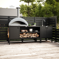 UMAMI Außenküchenpaket, Spülmodul sowie Modul 3, schwarz