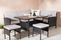 KNOCK Eckgruppe mit Couchtisch schwarz/grau