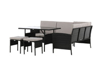 KNOCK Eckgruppe mit Couchtisch schwarz/grau