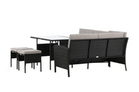 KNOCK Eckgruppe mit Couchtisch schwarz/grau