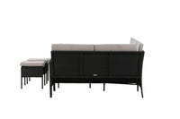 KNOCK Eckgruppe mit Couchtisch schwarz/grau