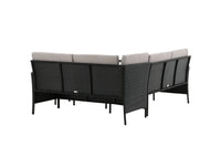 KNOCK Eckgruppe mit Couchtisch schwarz/grau