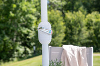 BREKKI Essgruppe inkl. Sonnenschirm weiß/grau