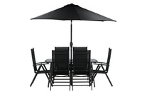 BREKKI Essgruppe inkl. Sonnenschirm schwarz