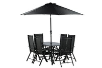BREKKI Essgruppe inkl. Sonnenschirm schwarz
