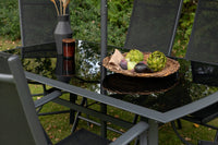 BREKKI Essgruppe inkl. Sonnenschirm schwarz