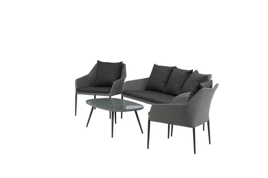 SPOGA Sofagruppe mit Couchtisch schwarz/grau