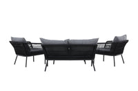 Lindos Sofagruppe mit Couchtisch - schwarz / grau