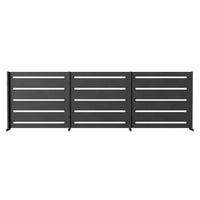 RAMA Sichtschutz 3 Sektionen niedrig, schwarz, L240 x D30 x H80 cm