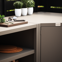 UMAMI Außenküchenpaket, Spülenmodul, Eckmodul, Modul 3, beige