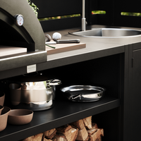 UMAMI Außenküchenpaket, Spülmodul sowie Modul 3, schwarz