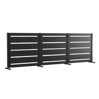 RAMA Sichtschutz 3 Sektionen niedrig, schwarz, L240 x D30 x H80 cm
