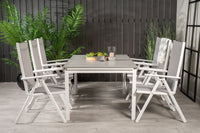 Levels Esstisch 160/240 - weiß / grau - Break 5:pos Essstuhl - weiß / grau 6