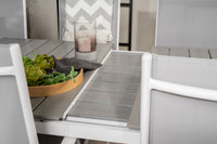 Levels Esstisch 160/240 - weiß / grau - Break 5:pos Essstuhl - weiß / grau 6