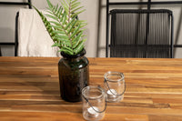 Bois Esstisch 200*100 - schwarz / Akazie + Bois Armlehnstuhl - schwarzes Aluminium