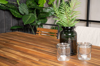 Bois Esstisch 200*100 - schwarz / Akazie + Bois Essstuhl - schwarz Aluminium