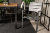 Bois Esstisch 200*100 - schwarz / Akazie + Levels Essstuhl - schwarz