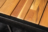 Bois Esstisch 200*100 - schwarz / Akazie + Anna Armlehnstuhl - schwarz