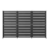 RAMA Sichtschutz 3 Sektionen hoch, schwarz, L240 x D30 x H153 cm