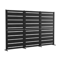 RAMA Sichtschutz 3 Sektionen hoch, schwarz, L240 x D30 x H153 cm