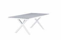 Garcia Esstisch 100*200 - Aluminium / Weiß / Graues Aintwood
