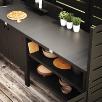 UMAMI Außenküchenpaket, Spülmodul, Modul 1 und Modul 2, schwarz