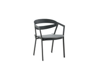 Stuhl mit Polster - schwarz / grau / Aluminium