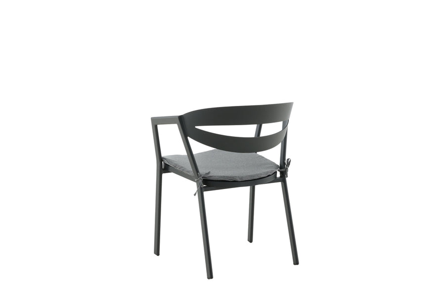 Stuhl mit Polster - schwarz / grau / Aluminium