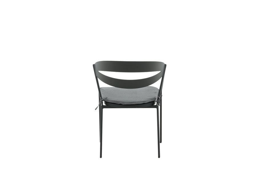 Stuhl mit Polster - schwarz / grau / Aluminium