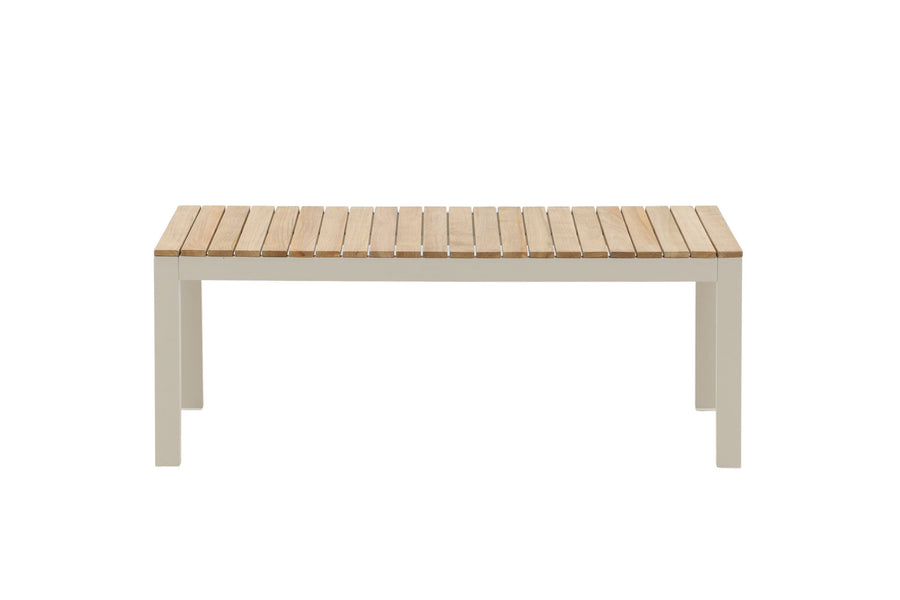 Brasilia Couchtisch - beige Alu / Teak