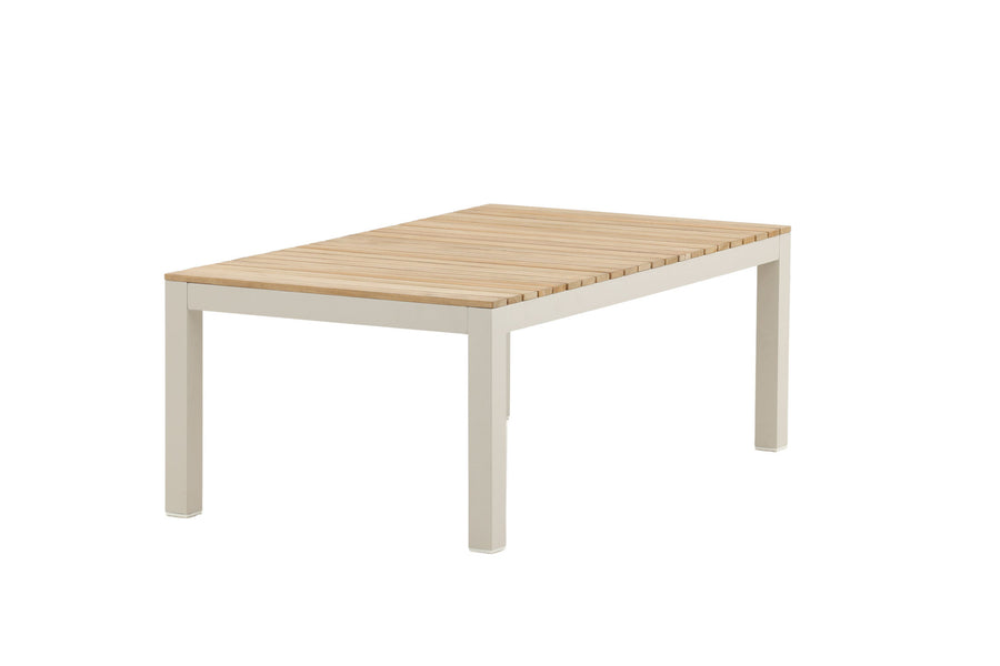 Brasilia Couchtisch - beige Alu / Teak