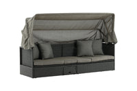 Nopy Sonnenliege mit Dach - schwarz / grau