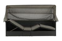 Nopy Sonnenliege mit Dach - schwarz / grau